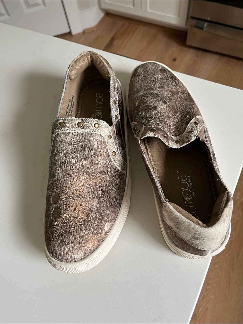Corkys Taupe Haircalf Slip-On Loafer